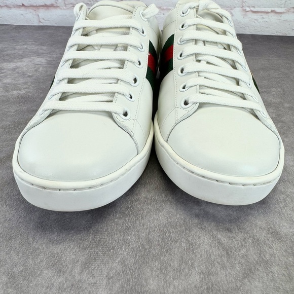 Gucci Ace Web Embroidered Bee Leather Low Top Sneakers 38 Women - Picture 8 of 15